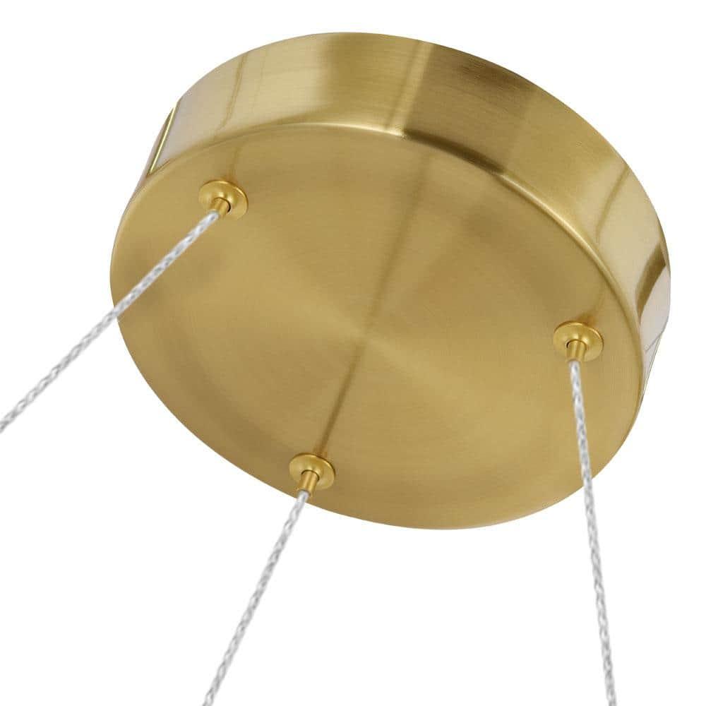 Sorrento 27-in Ring 9-Light Height Adjustable ETL Certified Integrated LED Circular Chandelier