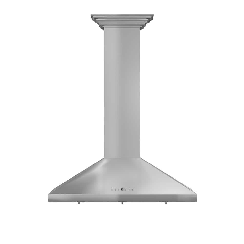 ZLINE KL2CRN-30 ZLINE 30 in. Convertible Vent Convertible Vent Wall Mount Range Hood in Stainless Steel W/ Crown Molding (KL2CRN-30)