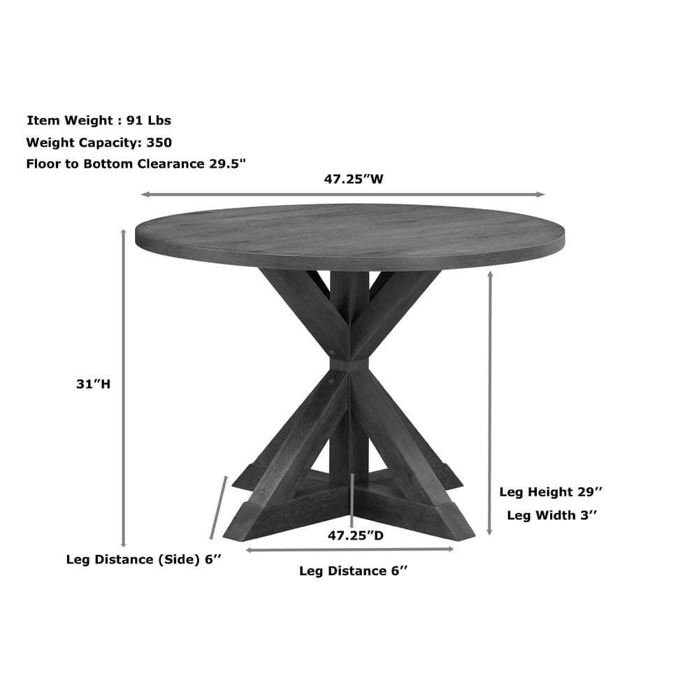 Carolina Classics Diana Wood Dining Table with Trestle Base in Vintage Walnut