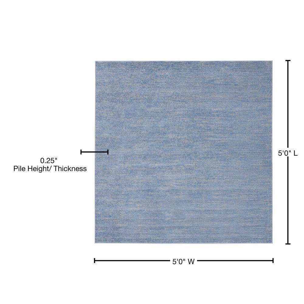 Nourison Nourison Essentials NRE01 Indoor/outdoor Area Rug - Blue/Grey 5' x square