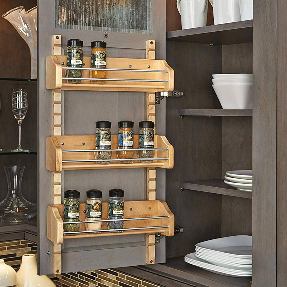 Rev-A-Shelf Rev-A-Shelf Small Adjustable 3-Shelf Cabinet Door Mount Spice Rack