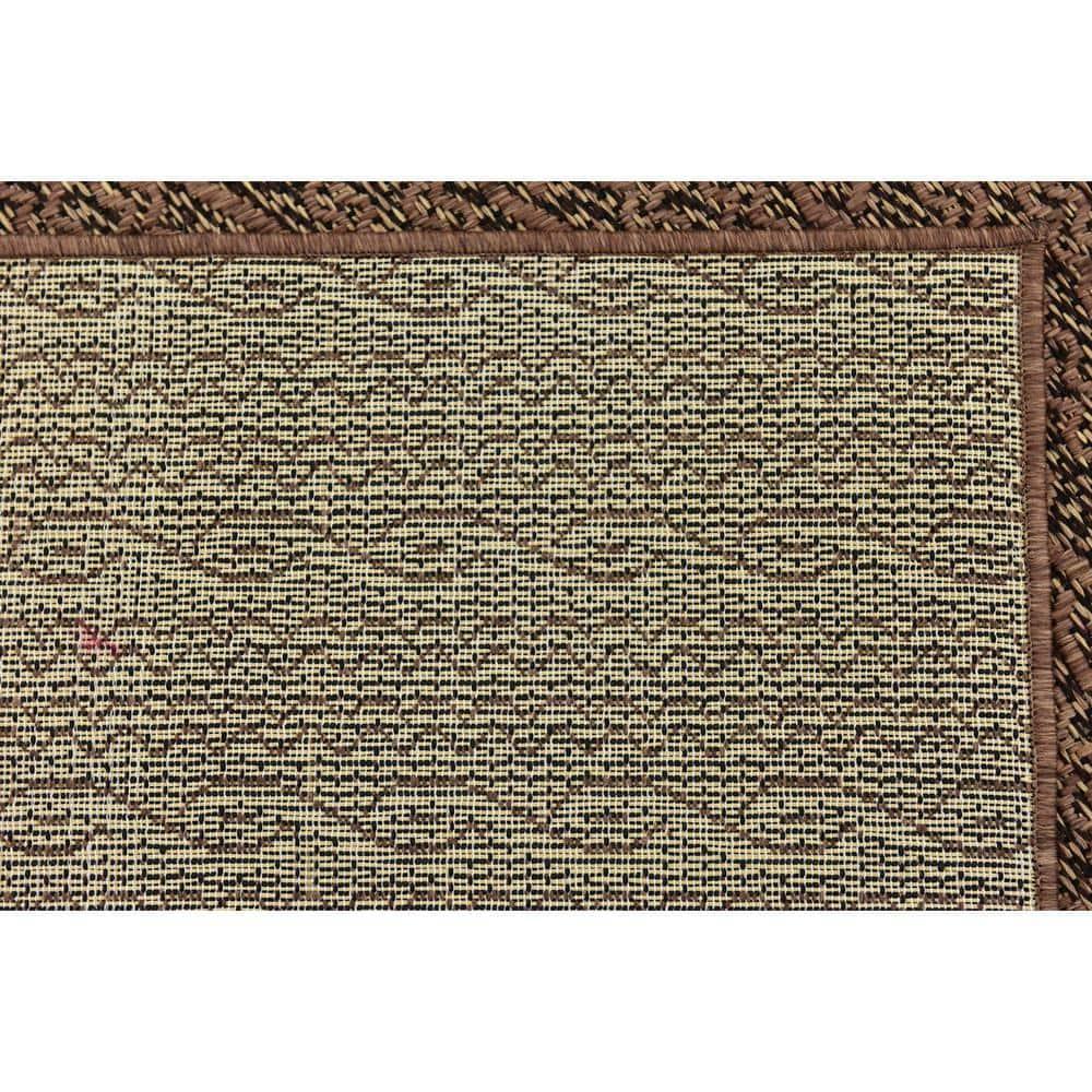 Unique Loom 8' 0 x 11' 4 Brown Outdoor Modern Links Area Rug