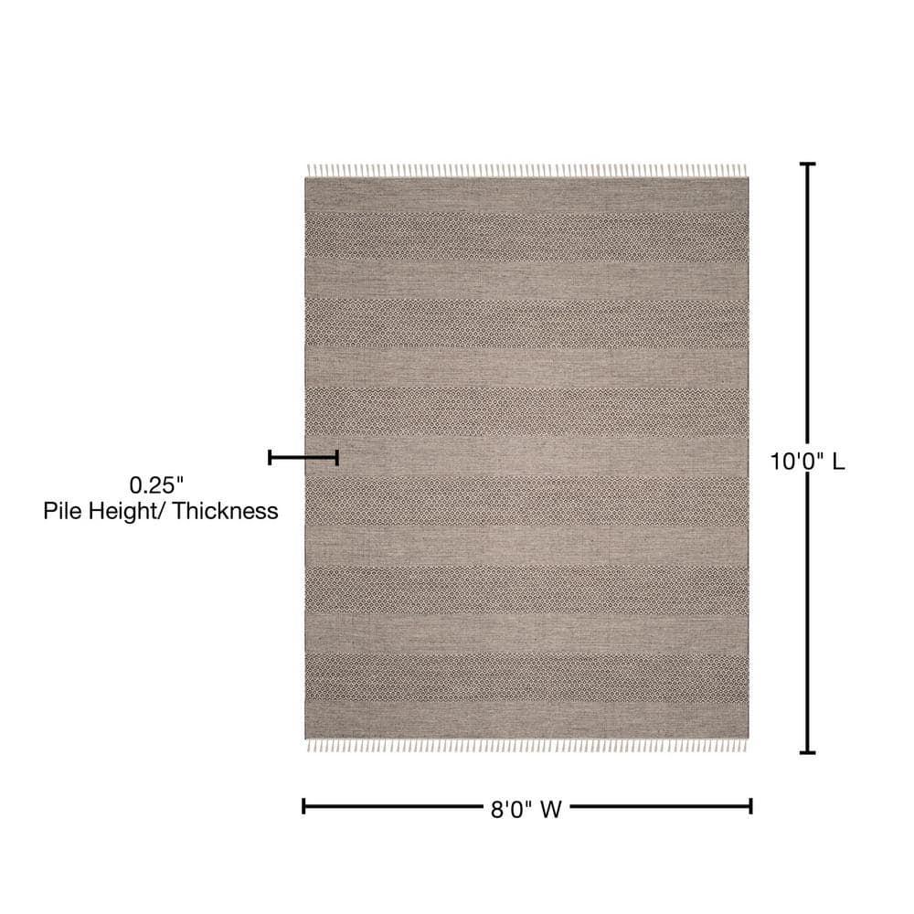 Montauk MTK330 Hand Woven Indoor Area Rug - Ivory/Anthracite - 8'x10' - Safavieh