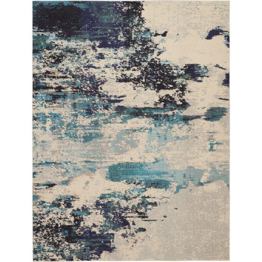 Nourison Celestial CES02 Ivory/Teal Blue Area Rug 7'10" x 10'6"