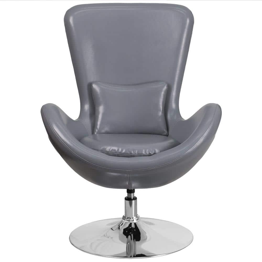 Flash Furniture Stackable Leather Seat Reception Chair with Metal Frame