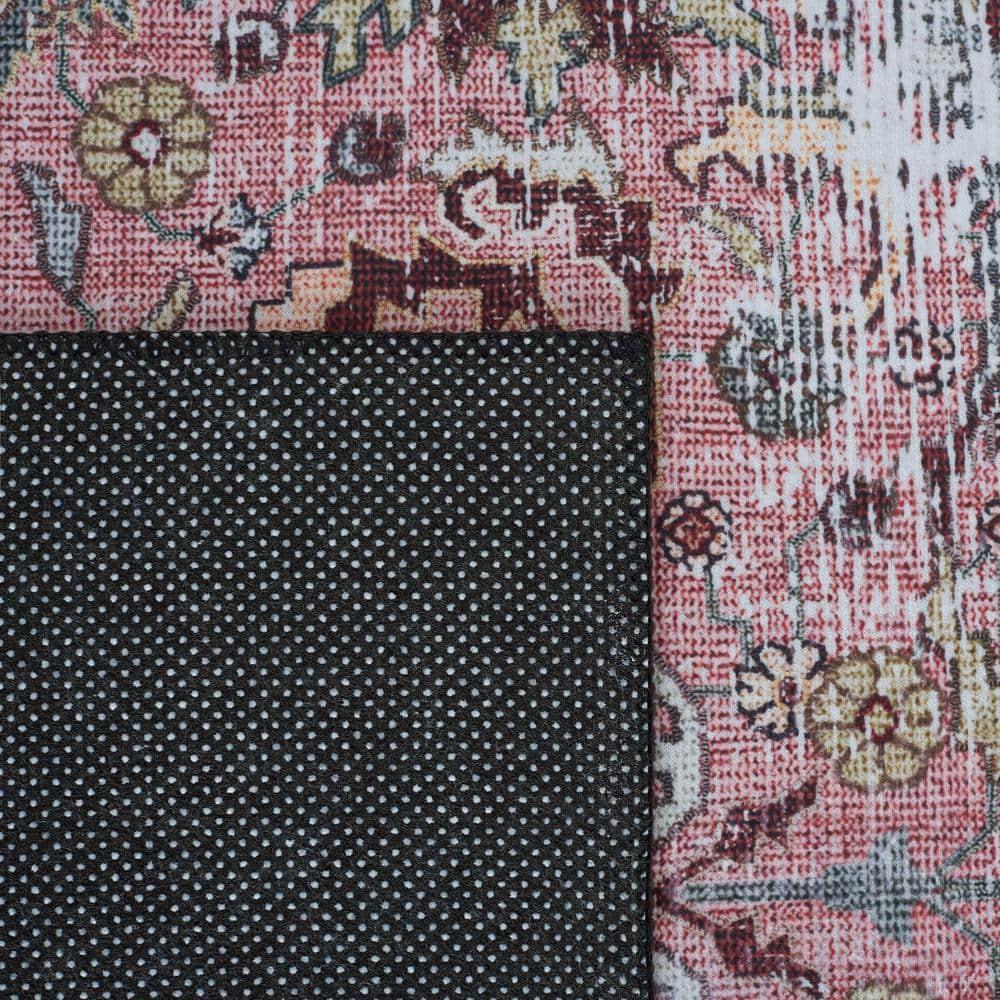 Tucson TSN144 Power Loomed Machine Washable Area Rug - Pink/Beige - 6'x6' - Safavieh.