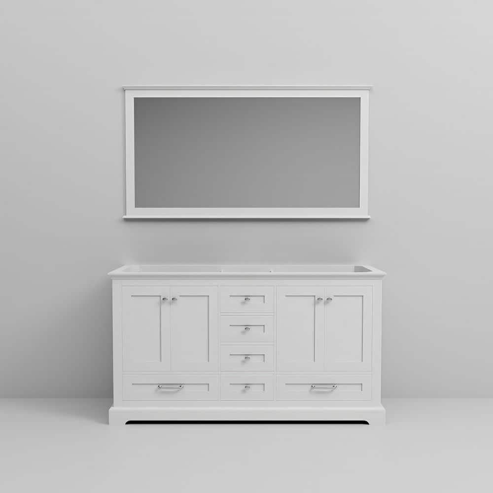 Lexora Home Dukes 60" Double Vanity with Mirror in White