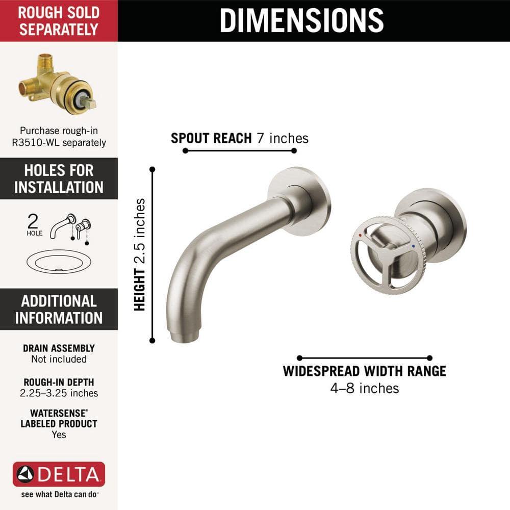 Trinsic Two Handle Wall Mount Bathroom Faucet Trim