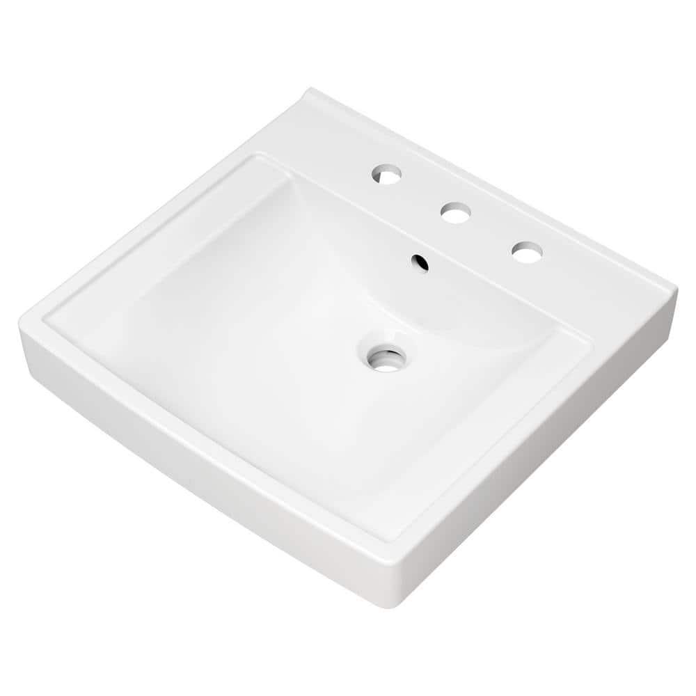 American Standard Decorum 20.25'' White Vitreous China Rectangular Bathroom Sink with Overflow