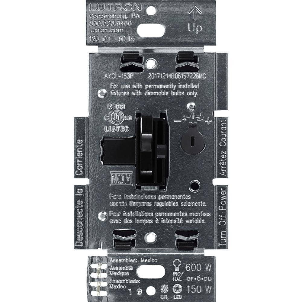 Black Smart LED Toggle Dimmer Switch for Dimmable Bulbs
