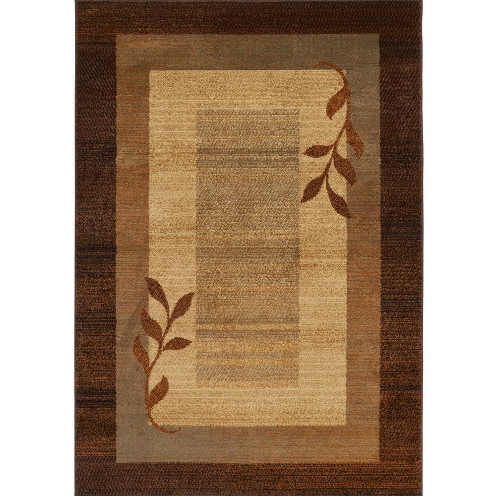 Home Dynamix Royalty Clover Contemporary Geometric Border Area Rug, Brown/Blue, 7'8"x10'4"
