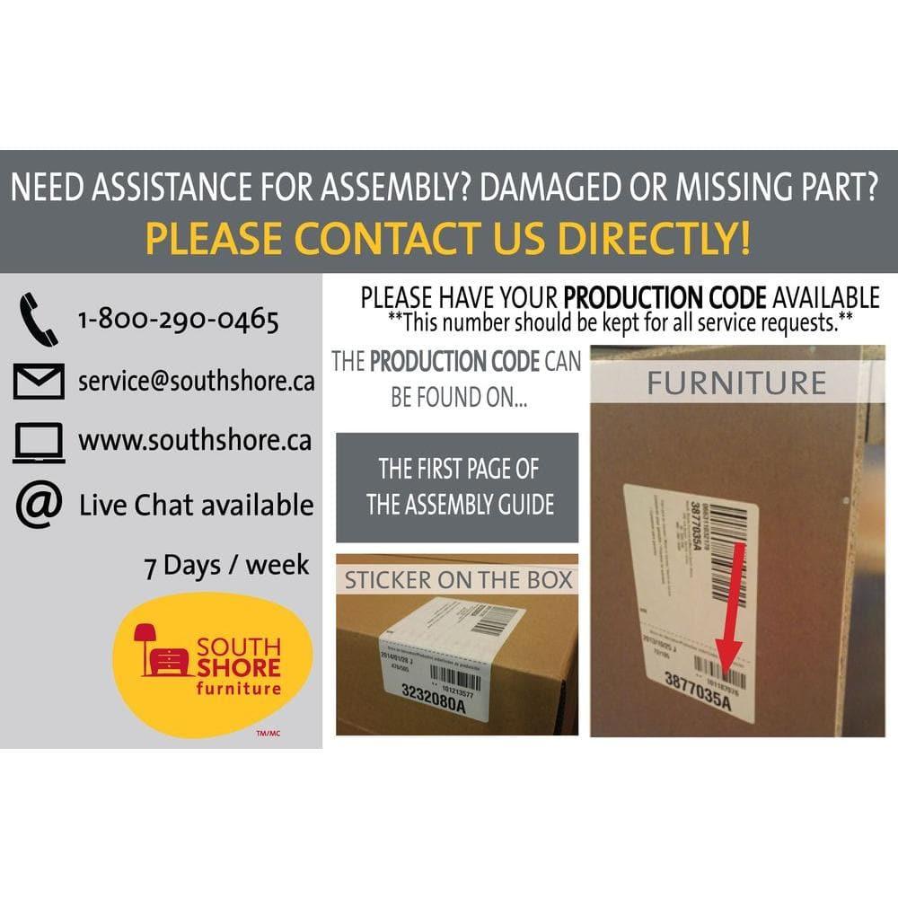 South Shore Vito Twin Mates Bed with 3 Drawers in Pure White