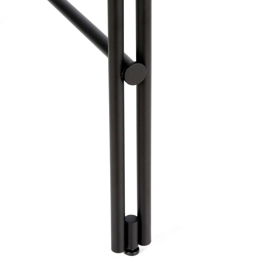 Evelyn&Zoe Contemporary 48 in. Blackened Bronze Metal Desk with Glass Top