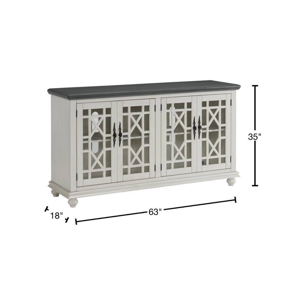 Martin Svensson Home Elegant 63" TV Stand Gray and White