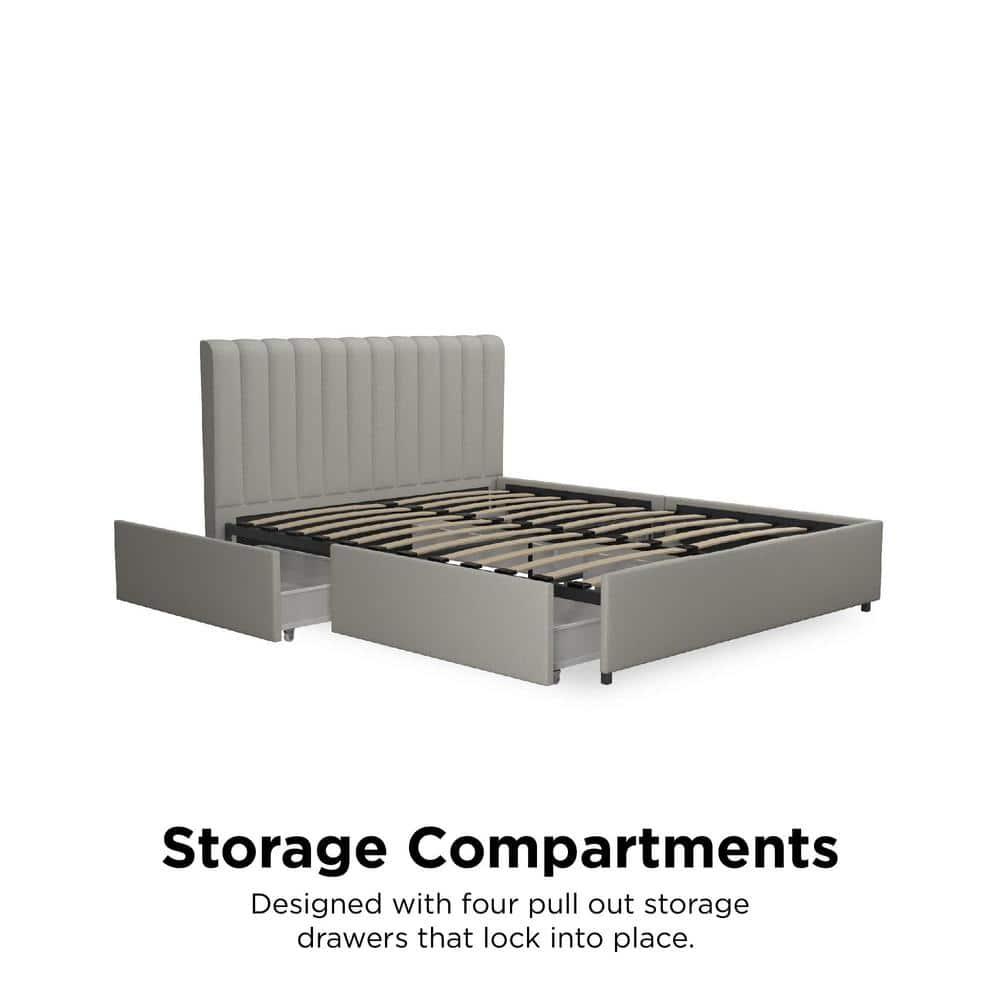 Brittany Upholstered Unfinished Platform Storage Bed