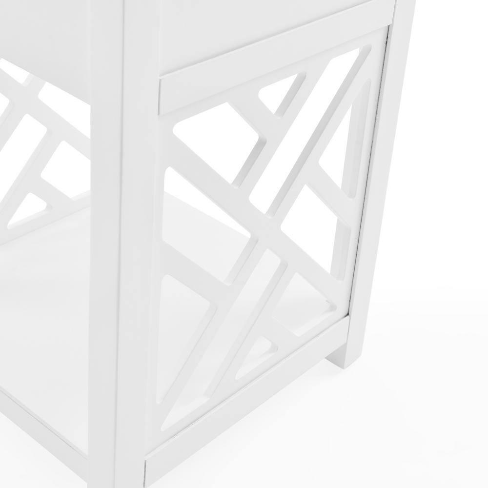 Alaterre Coventry Wood End Table with Drawer and Shelf, White