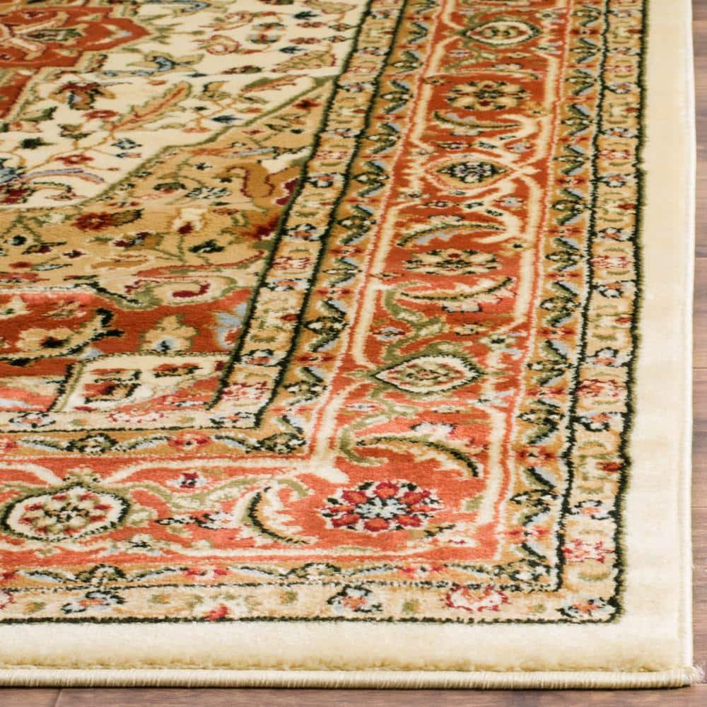 Lyndhurst Heriz LNH330 Power Loomed Area Rug - Ivory/Rust - 4'x6' - Safavieh