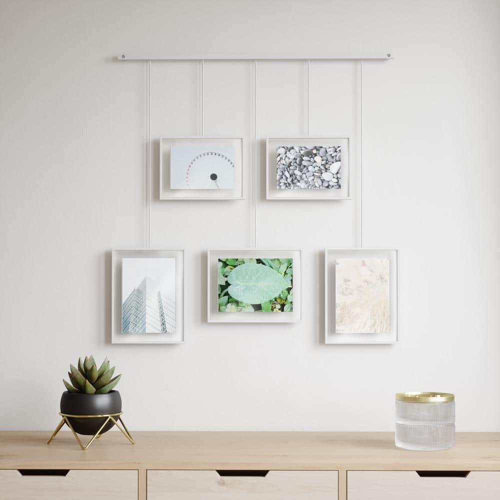 Umbra 27.38" x 26" Exhibit Gallery Multiple Images Display Frame White: Modern Wall-Mounted Steel, Holds 5 Photos