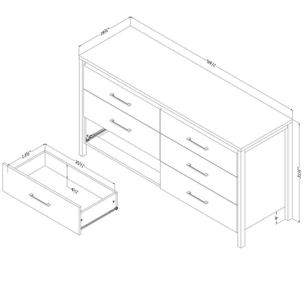 Gravity 6-Drawer Dresser