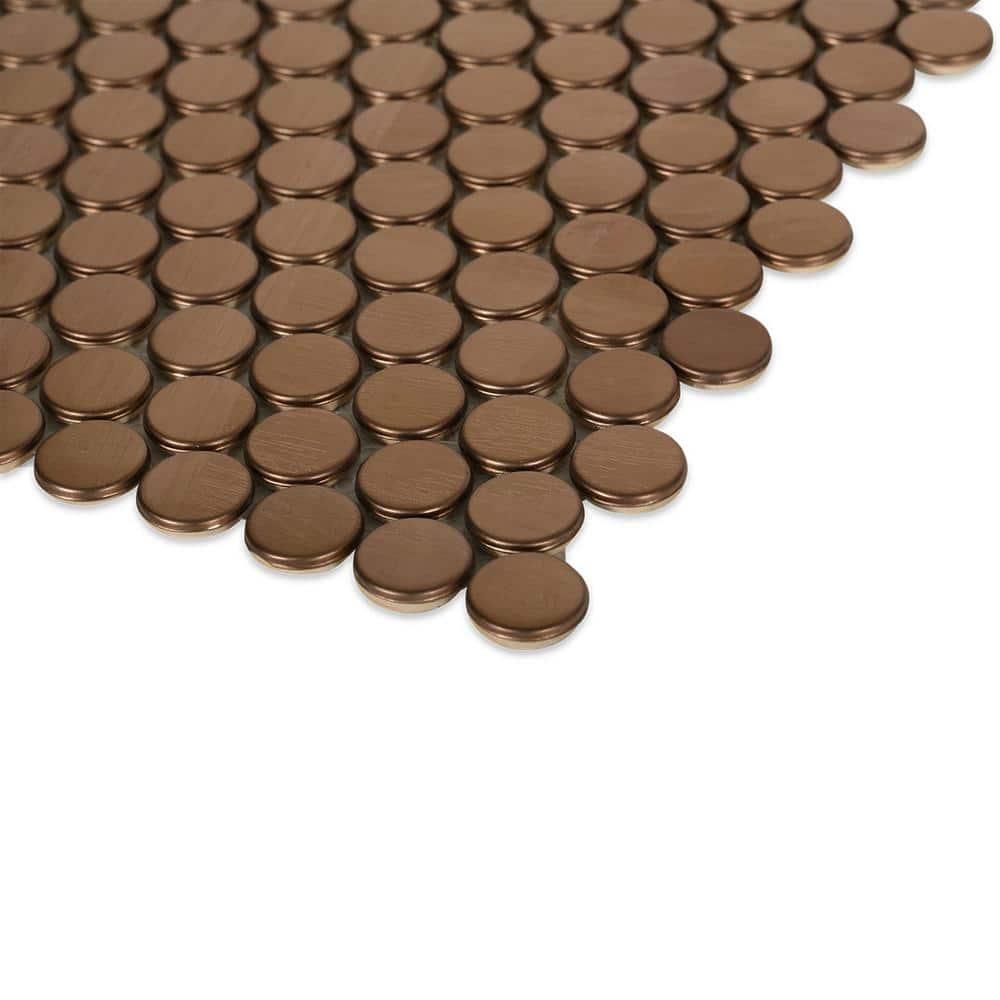 Stainless Steel 0.75" x 0.75" Stainless Steel Penny Round Mosaic Wall Tile