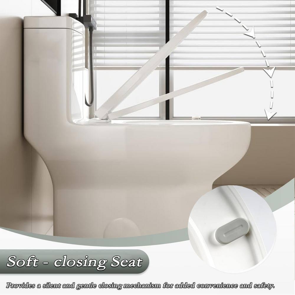 1.1/1.6 GPF Elongated Comfort Height Floor Mounted One-Piece Toilet, CUPC Certified, Watersense Cetified, Ceramic, White Color, Soft Close Seat T039WT