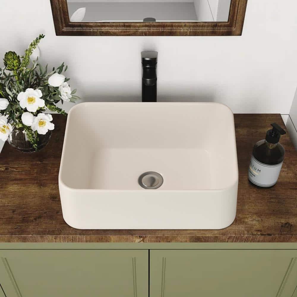 LEPUDAY LPD21VS14MP LEPUDAY 5.5'' White Ceramic Rectangular Bathroom Sink