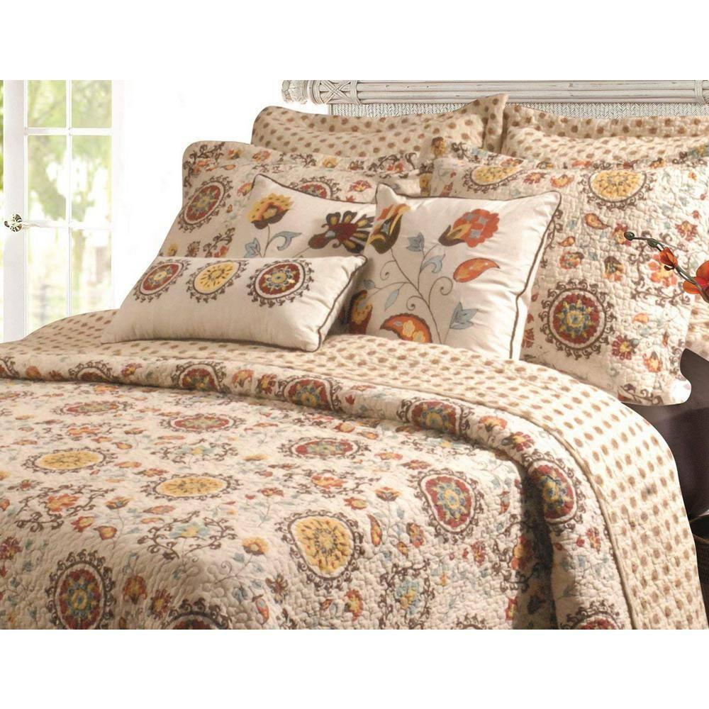 Andorra Medallion Cotton Reversible Quilt Set