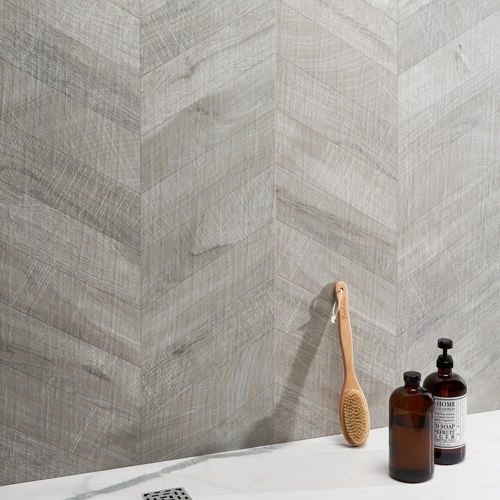 Chevron 24 in. x 48 in. Matte Porcelain Floor and Wall Tile (15.49 Sq. Ft. / Case)