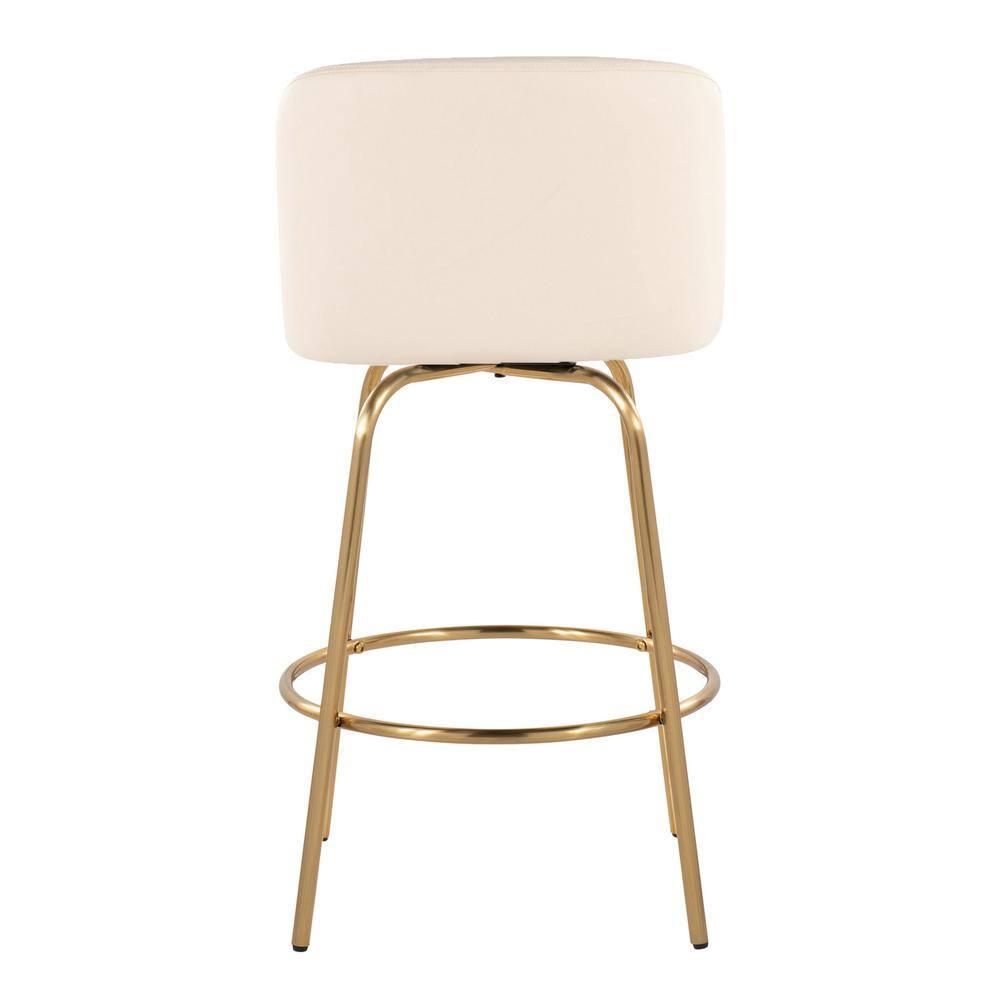 Swivel Upholstered Counter Stool with Metal Frame
