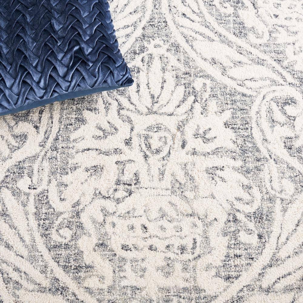 Abstract ABT204 Handmade Indoor Area Rug - Ivory/Grey - 6'x9' - Safavieh