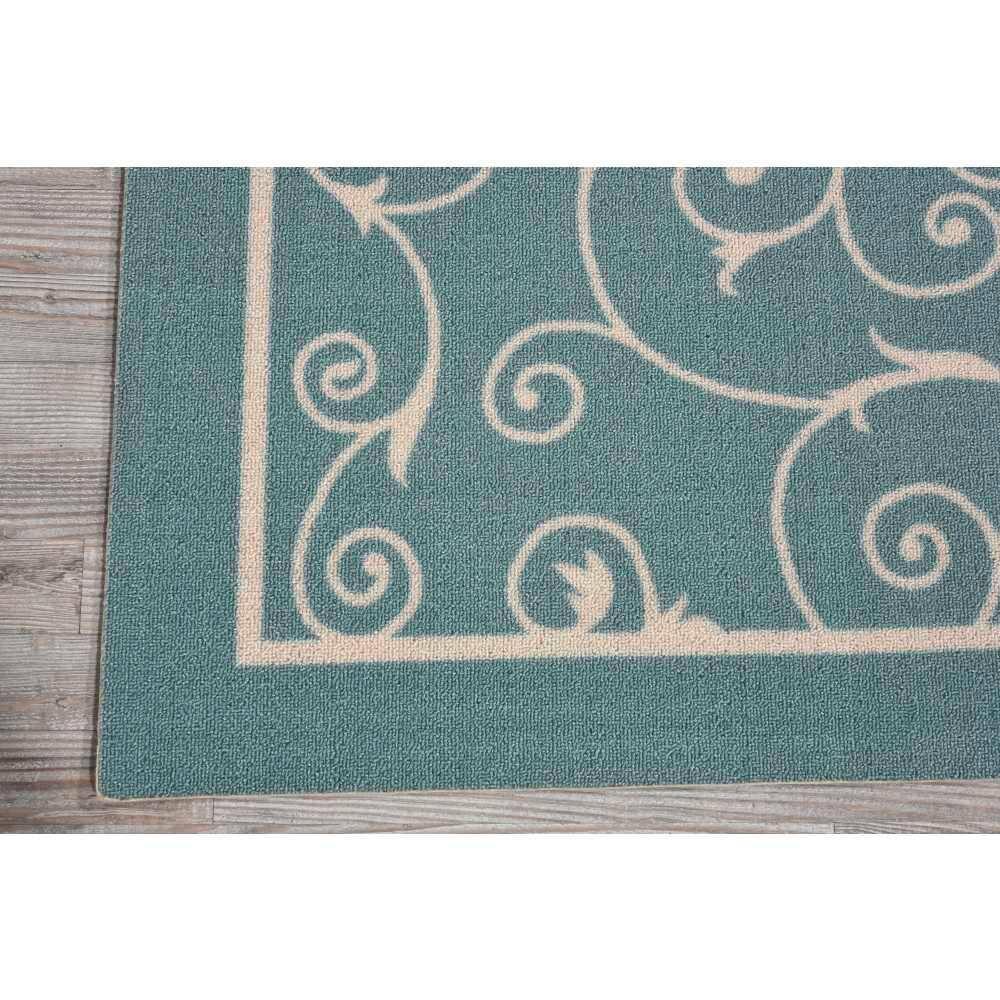Nourison Home & Garden Light Blue Indoor/Outdoor Area Rug RS019 4'3" x 6'3"
