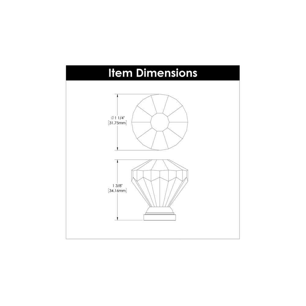 Crystal Palace 1 1/4" Length Geometric Knob