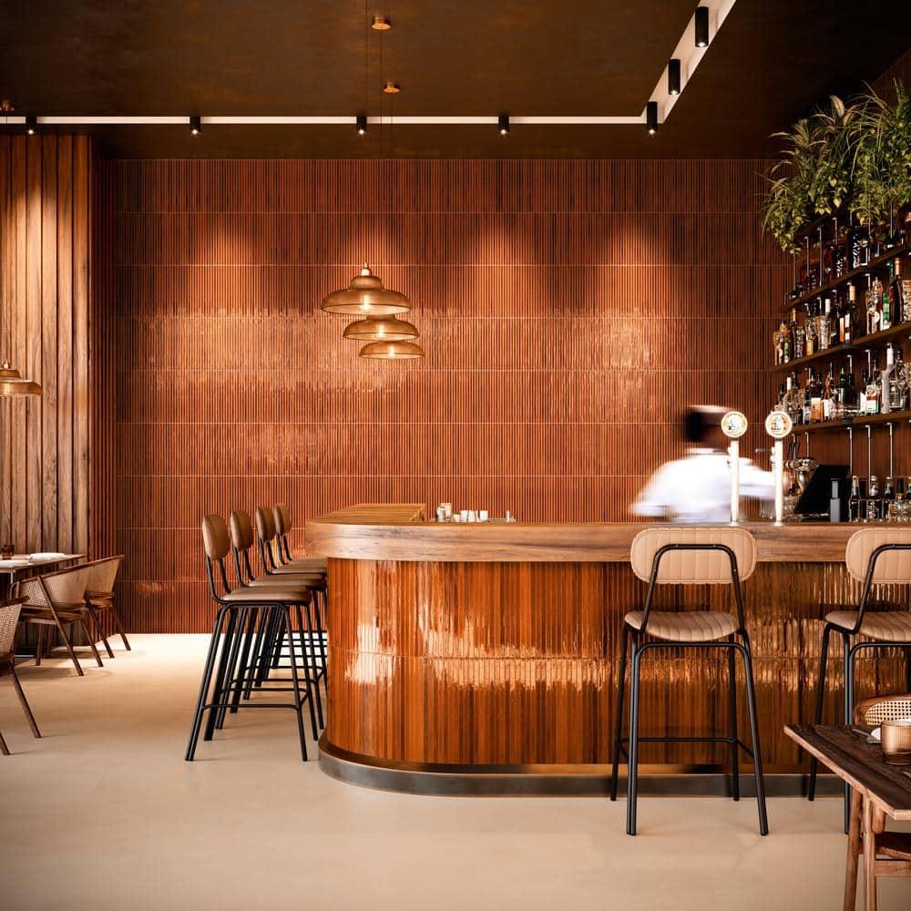 Vivanta 5.27 In. X 17.71 In. Glossy Ceramic Mosaic Elongated Subway Wall Tile (8 Sheets / Box)