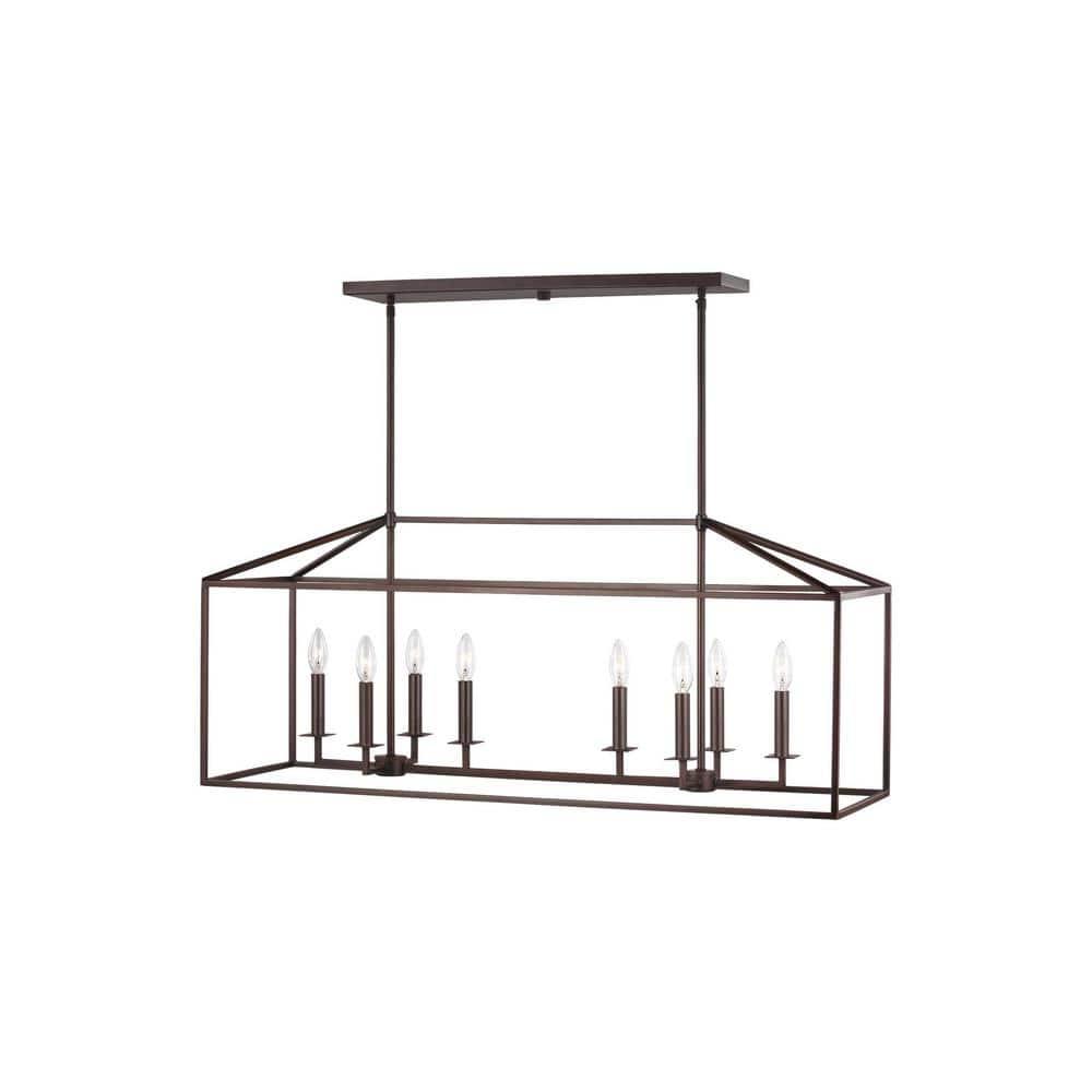 Generation Lighting Perryton 8 -Light Bronze Contemporary/Modern Linear Large Hanging Kitchen island light