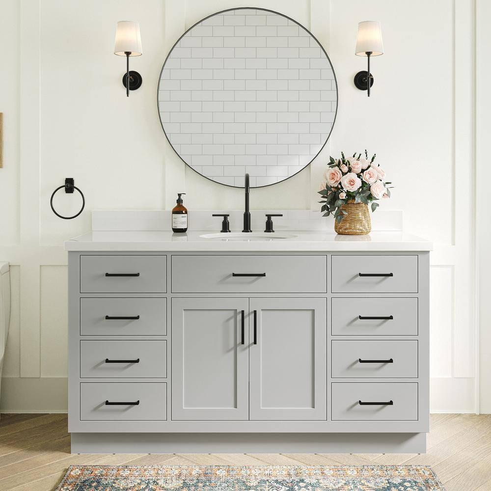 Ariel T060s-Bc Hepburn 60" Single Free Standing Vanity Cabinet Only - Grey