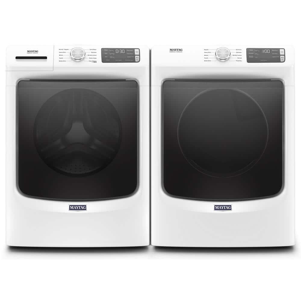 Maytag MED5630HW 7.3 Cu. Ft. White Front Load Electric Dryer with Extra Power and Quick Dry Cycle