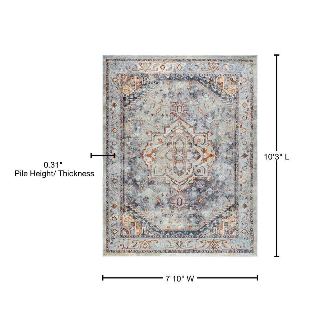 Tayse Wakefield 8 x 10 (ft) Loomed Polypropylene Gray Rectangular Indoor Area rug