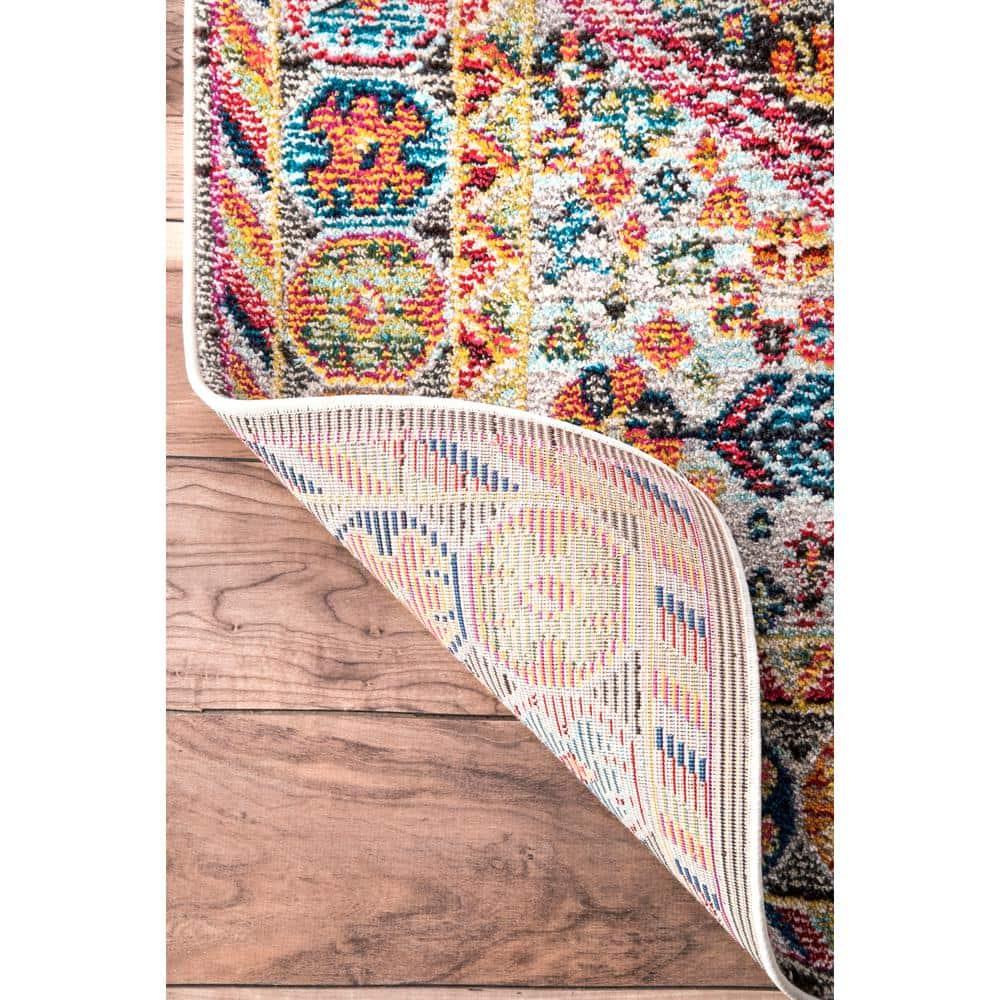 4'x6' Vintage Erline Area Rug Black - nuLOOM: Medallion Pattern, Low Pile, Polypropylene, Indoor Use, Rectangle Shape