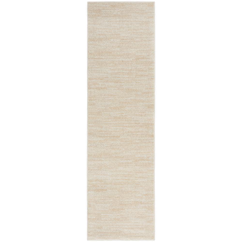 Nourison Essentials Easy Care Indoor Outdoor Area Rug - Ivory Beige 2'2" x 10'