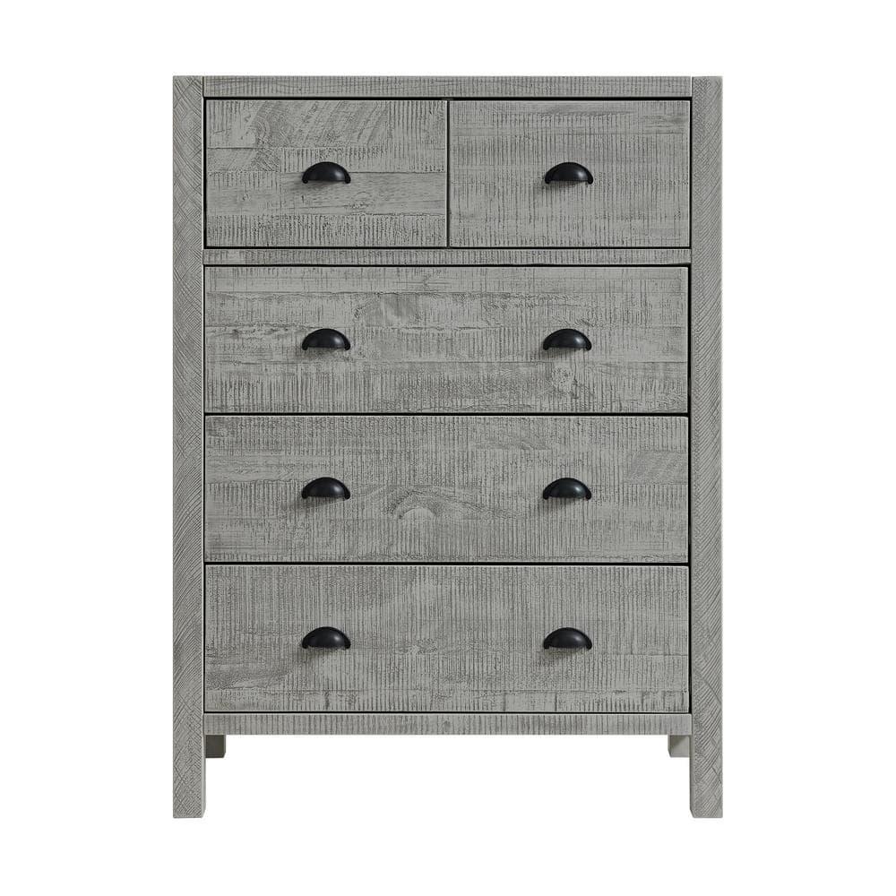 Alaterre Arden 36" W Bohemian Style Rectangular Chest With 5 Drawers, With Hidden Fasteners