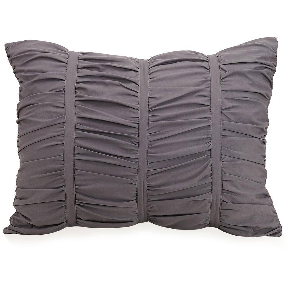 Modern Heirloom Emily Texture T/TXL Emily Texture Comforter Set Dark Gray: Polyester, Machine Washable, Includes Sham