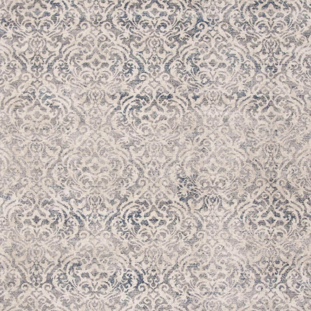 SAFAVIEH Brentwood Eliza Damask Area Rug, Light Grey/Blue, 9' x 12'