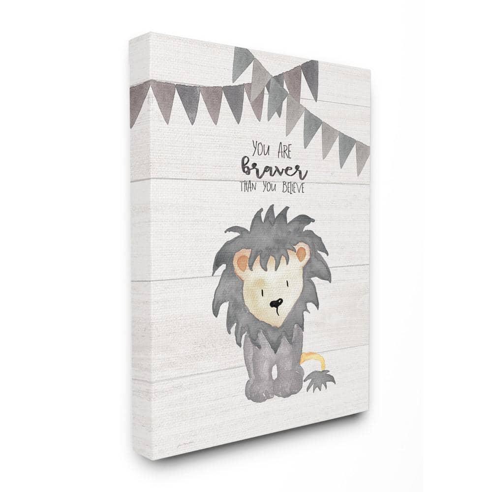 The Stupell Home Decor Collection The Kids Room by Stupell You Are Braver Lion Wall Art