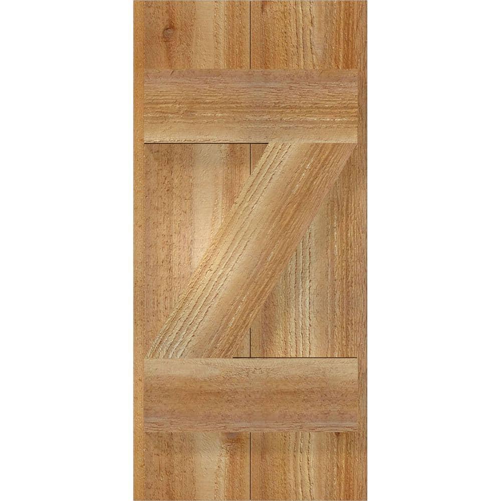 Ekena Millwork TimberCraft 5 3/8" Boards Joined Board-n-Batten Shutters w/Z-Bar, Western Red Cedar (Per Pair) (Set of 2)