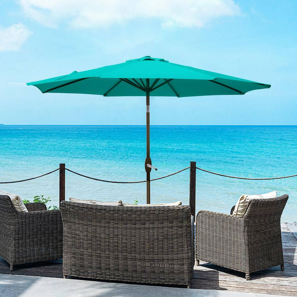 Westin Outdoor 9 Ft Patio Market Umbrella with Tilt & Crank, Turquoise