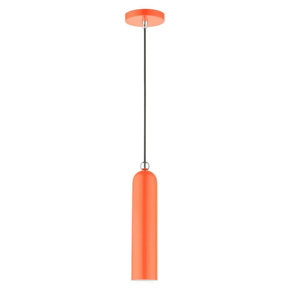 Livex Lighting Ardmore 1 - Light Pendant in  Shiny Orange