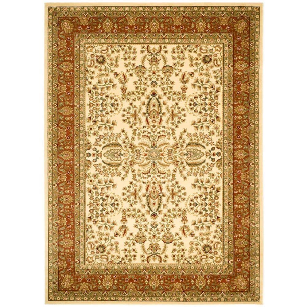 SAFAVIEH Lyndhurst Elizabeth Traditional Floral Area Rug, Ivory/Rust, 11' x 15'