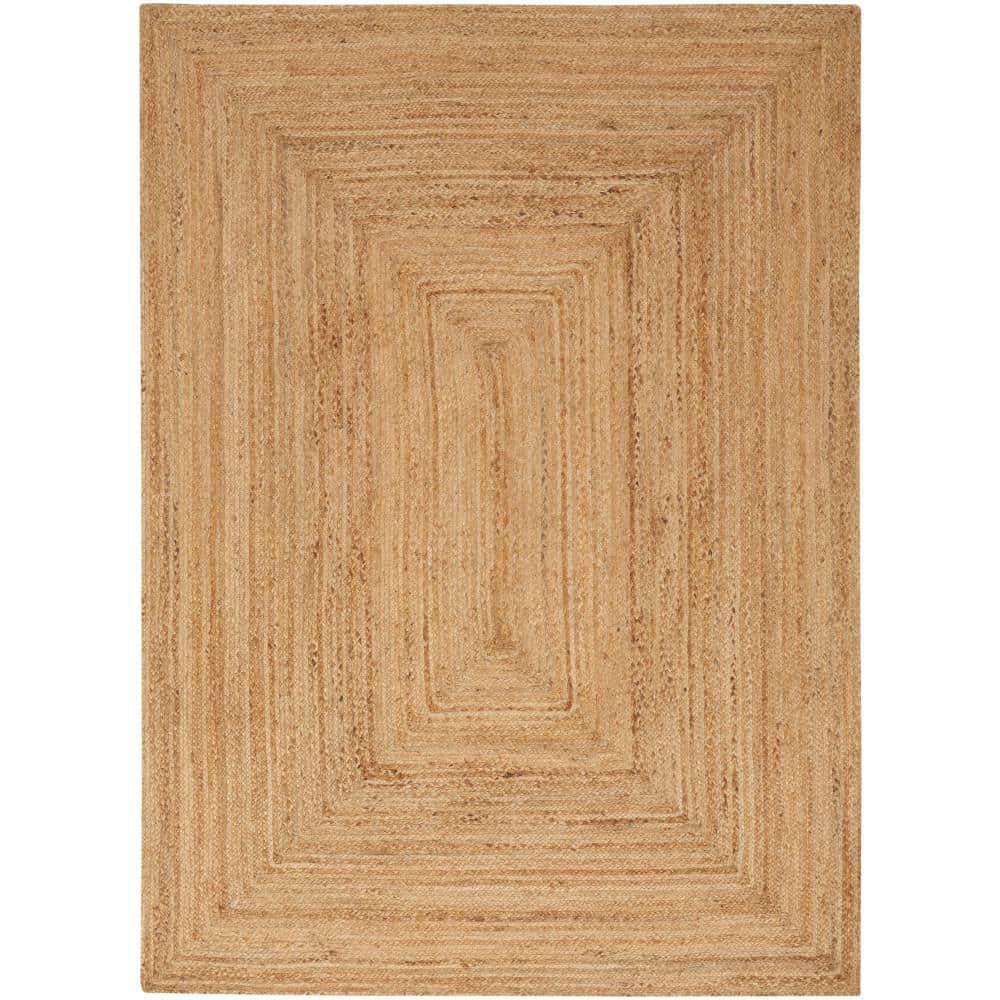 Nourison Handwoven Natural Jute Indoor Area Rug Natural 4' x 6'