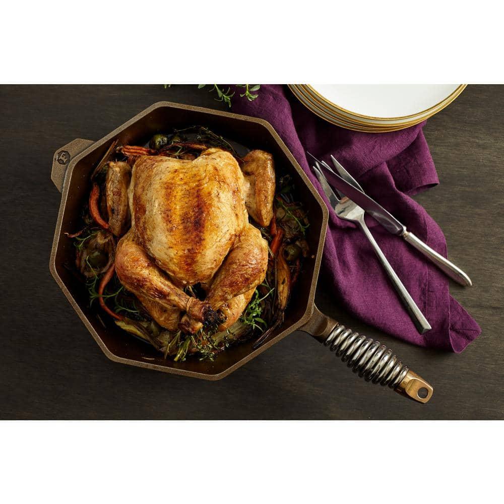 FINEX 10" Cast Iron Skillet with Lid, Modern Heirloom, Handcrafted in the USA, Pre-seasoned with Organic Flaxseed Oil