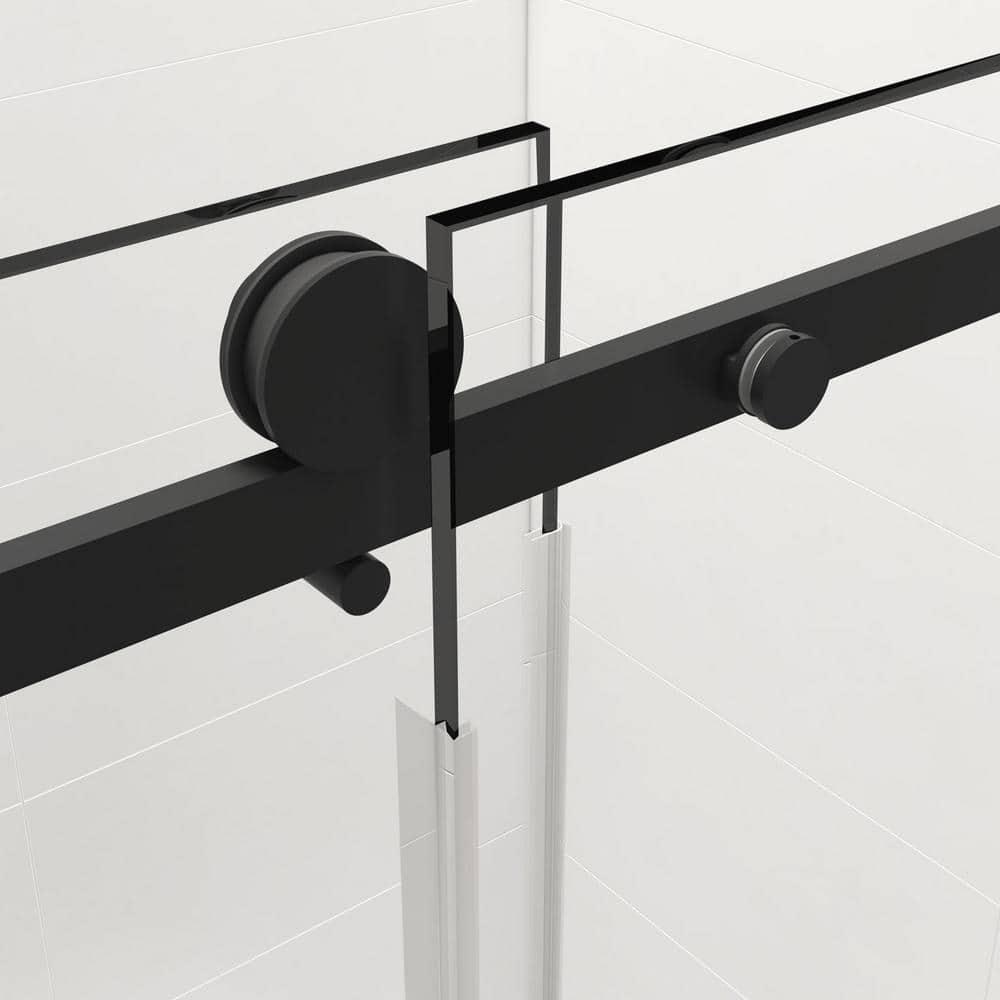 HHK HOME 60'' W 76'' H Frameless Rectangle Shower Enclosure HHKSS05-MB-6076